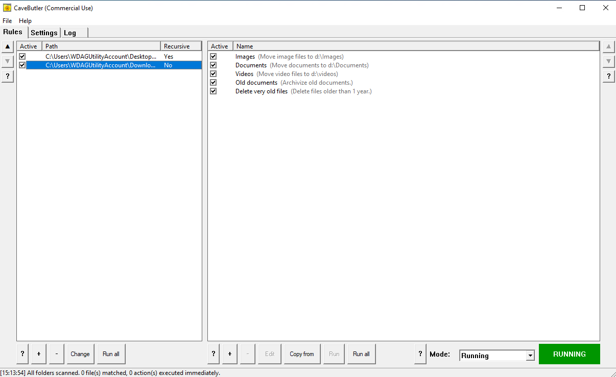 Mockup of a file rule mapping screen